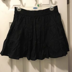 Black 3 Tiered Miniskirt, Elastic Waist, Double Layered, Juniors Medium BNWT
